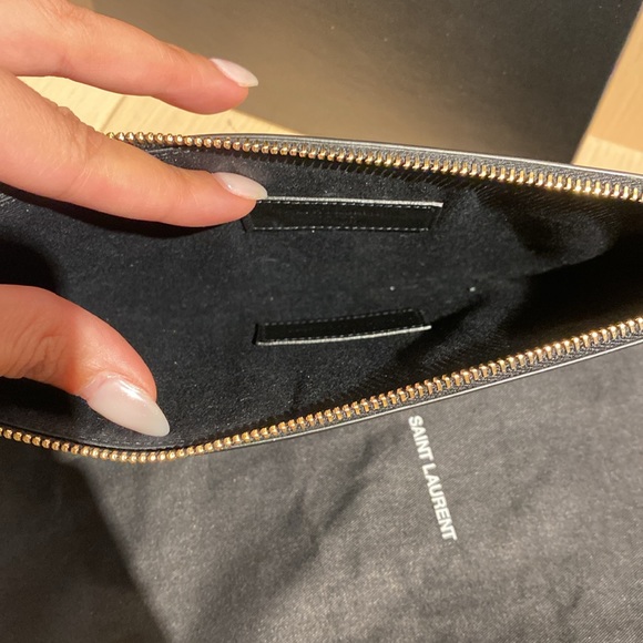SAINT LAURENT King Palm Pouch Clutch / Envelope Box Pouch - Black - Picture 4 of 5
